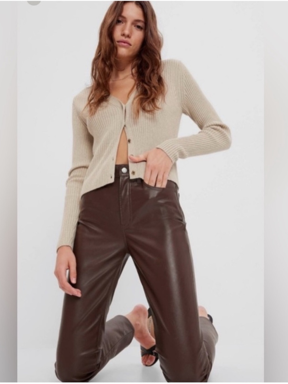 GAP Vintage Slim High Rise Leather Pants